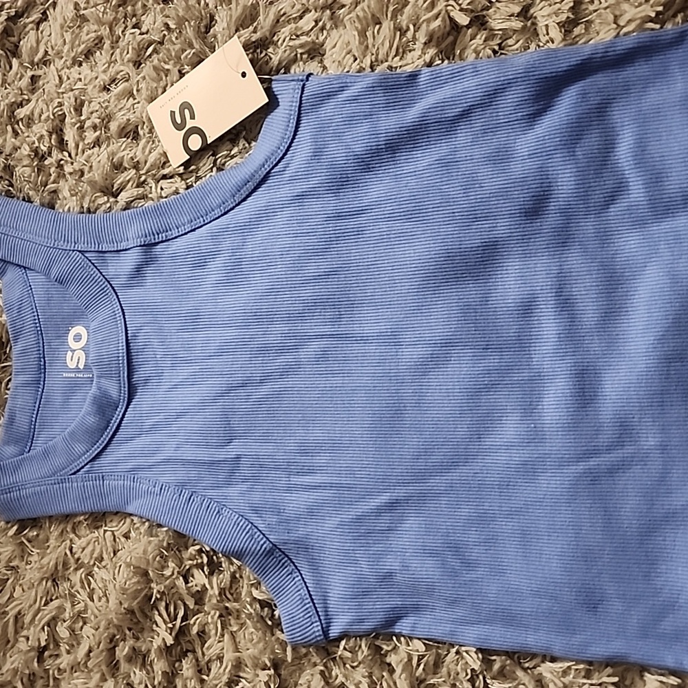 SO Ribbed Tank in Deep Blue - Picture 2 of 2